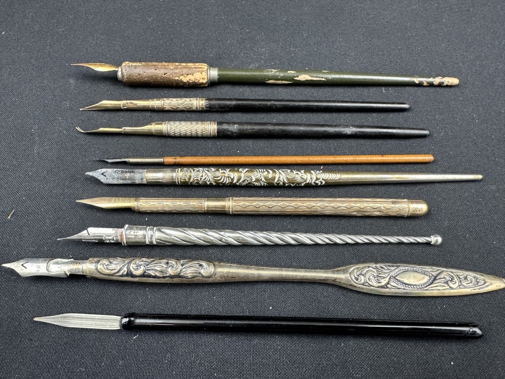 Assorted Dip Pens Various Handle Materials 9pc Lot (1 of 6)