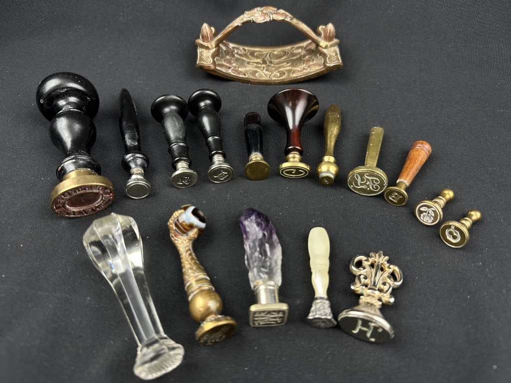 Extensive Antique Wax Seal Collection 17pc Lot (1 of 12)