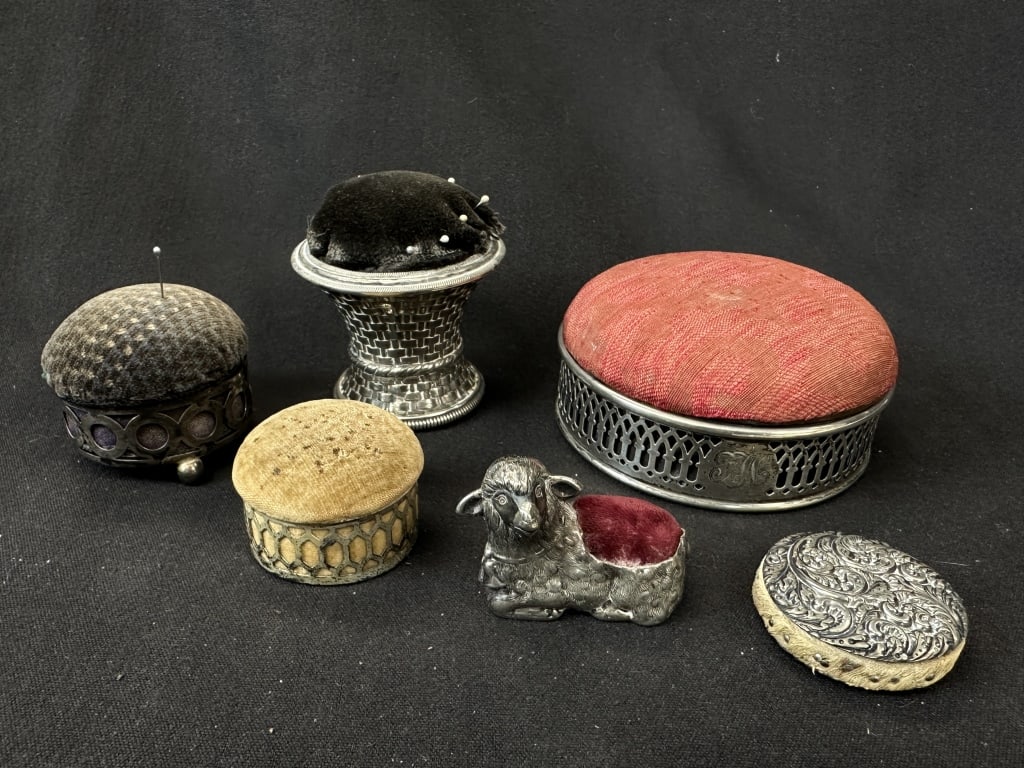 Antique Sterling Pin Cushions incl Gorham &Figural (1 of 10)