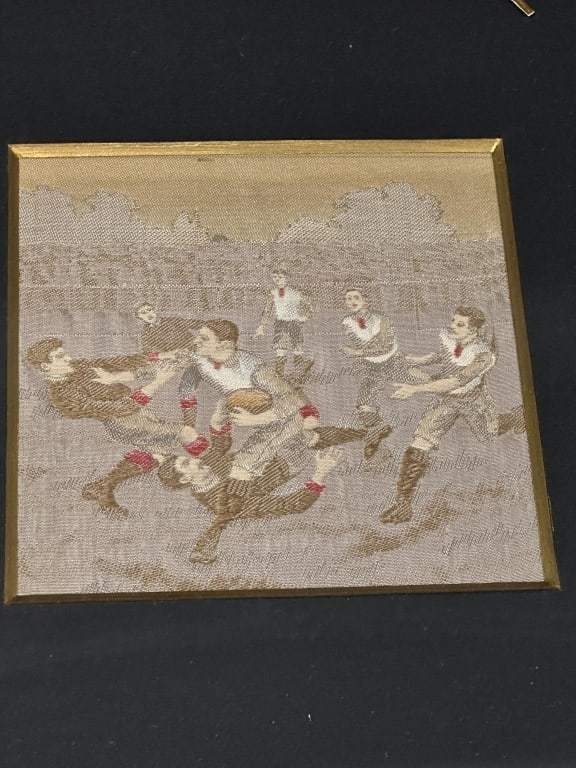 Rugby Game Framed Needlepoint Tapestry Panel (1 of 10)