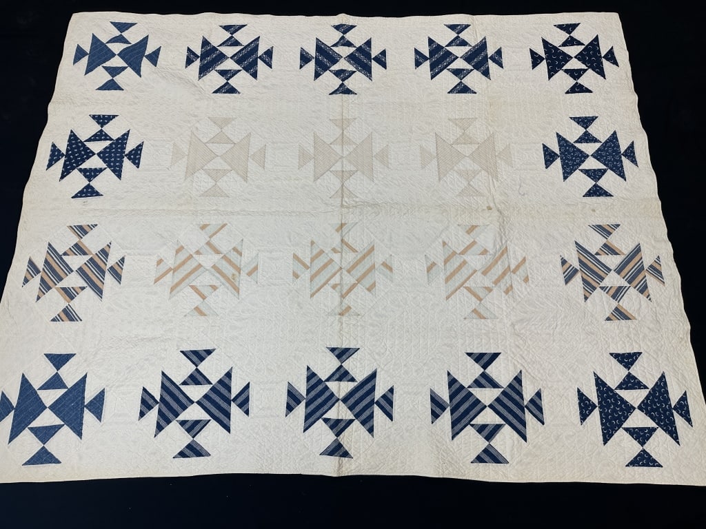 Hand-Embroidered Cotton Quilt Geometric Patterns (1 of 20)