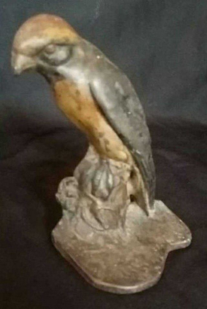 Antique/Vintage Painted Iron Doorstop Falcon (1 of 4)