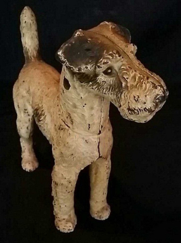 Antique Painted Iron Doorstop Wire Haired Terrier (1 of 4)