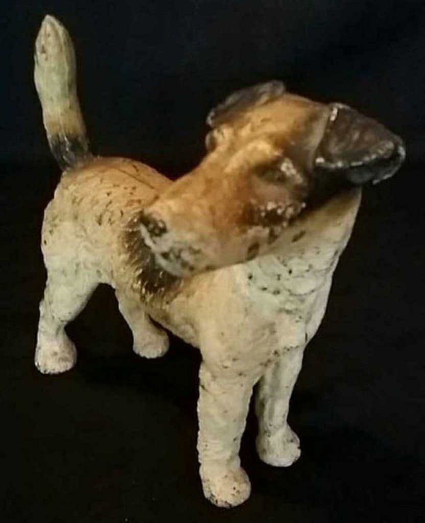 Antique Painted Iron Doorstop Wire Hair Terrier (1 of 4)