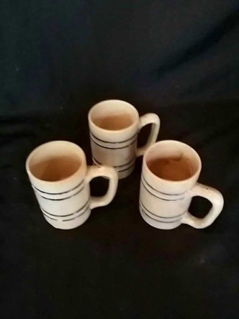 Lot of Three Antique Whites Utica Stoneware Mugs (1 of 4)