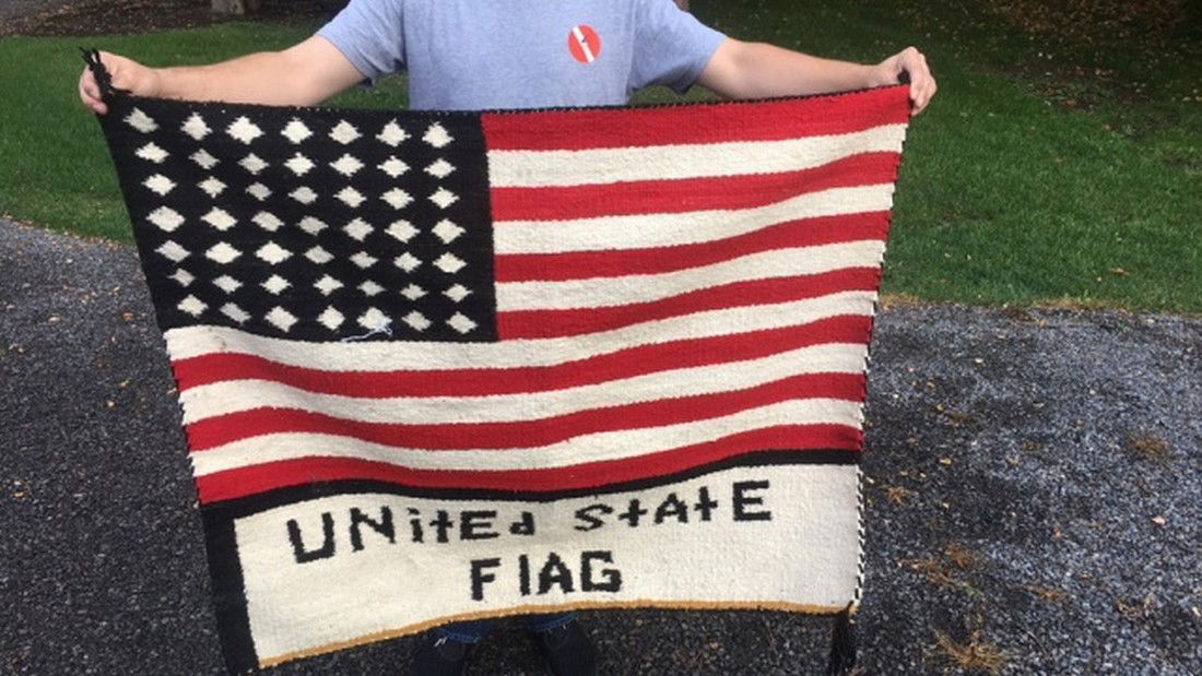 Vintage Navajo Rug In The Form of an American Flag (1 of 4)