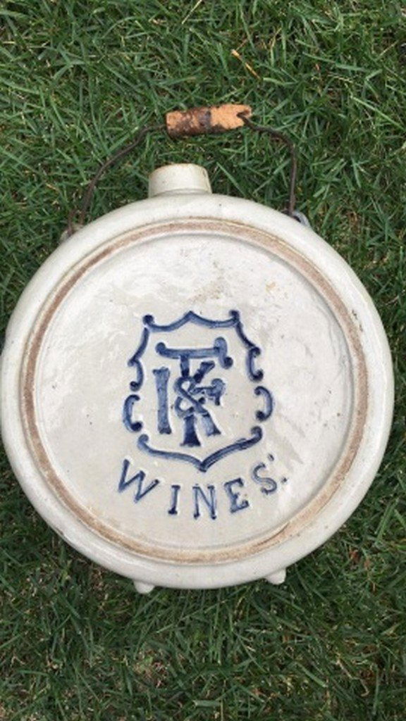 Antique Salt Glaze Stoneware Canteen (1 of 5)