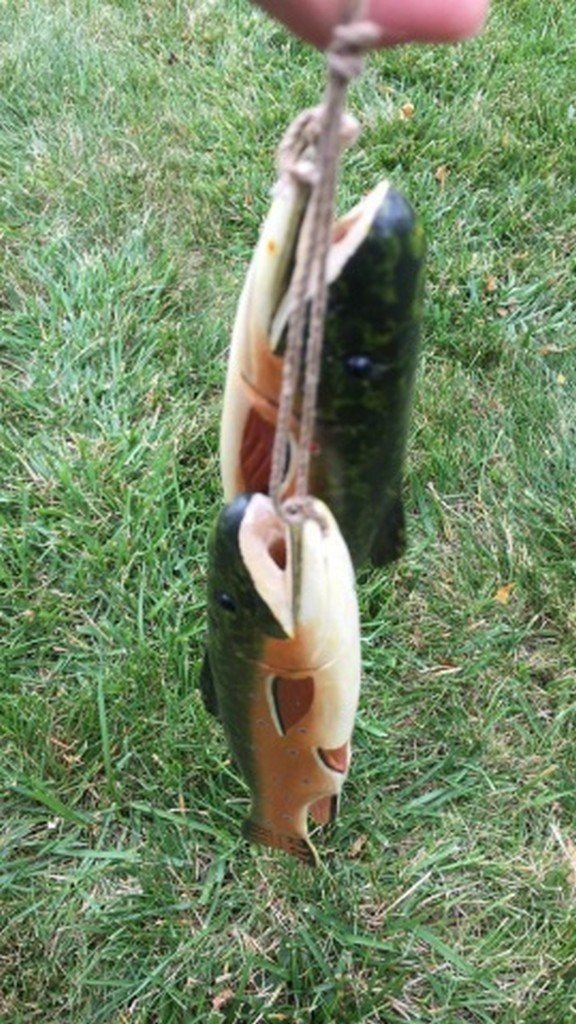 Pair of Hand Carved & Painted Wood Fish Figures (1 of 4)