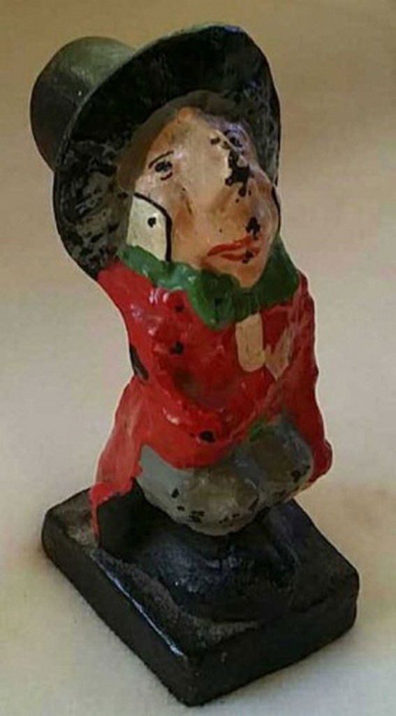 Antique Painted Cast Iron Doorstop Mad-Hatter (1 of 5)
