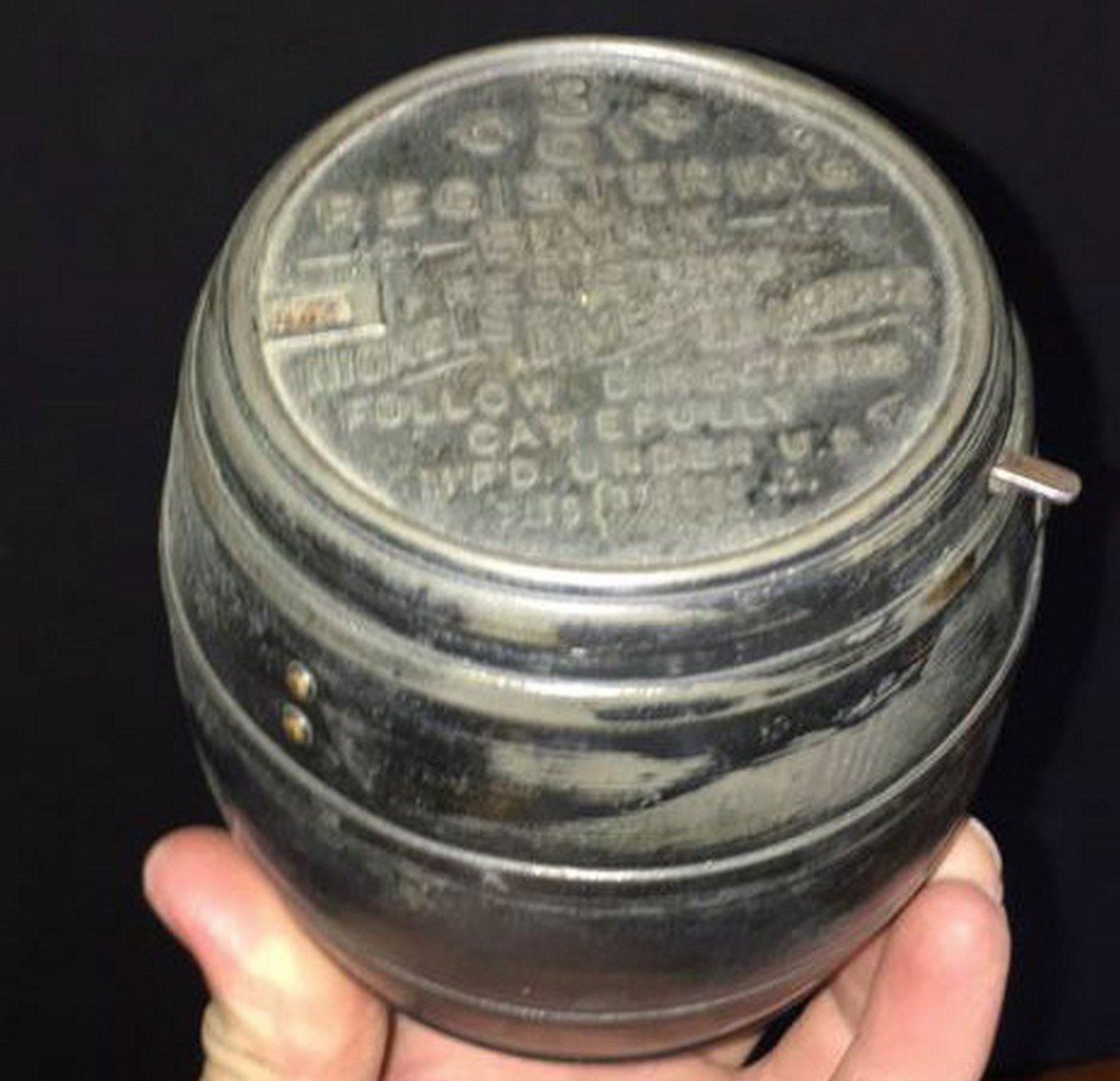 Antique Barrel Form Registering Bank (1 of 5)