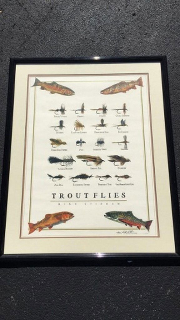 Mike Stidham Original Signed Print "Trout Flies" (1 of 4)