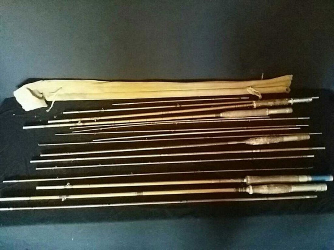 Lot of 5 Antique Bamboo Fly Rods (1 of 2)