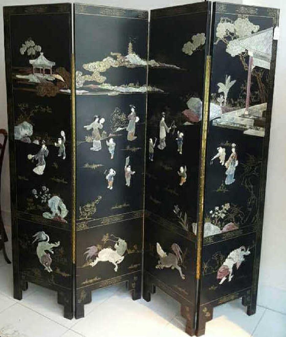 Four-Panel Dressing Screen - Asian Design (1 of 5)