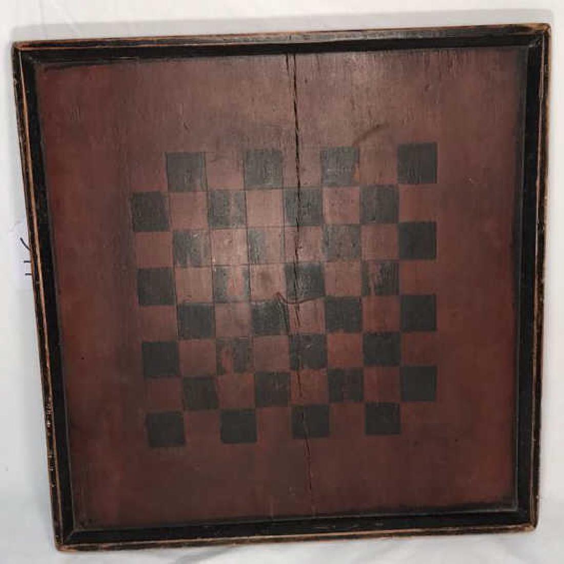 Antique American Folk Art Painted Checkerboard (1 of 4)