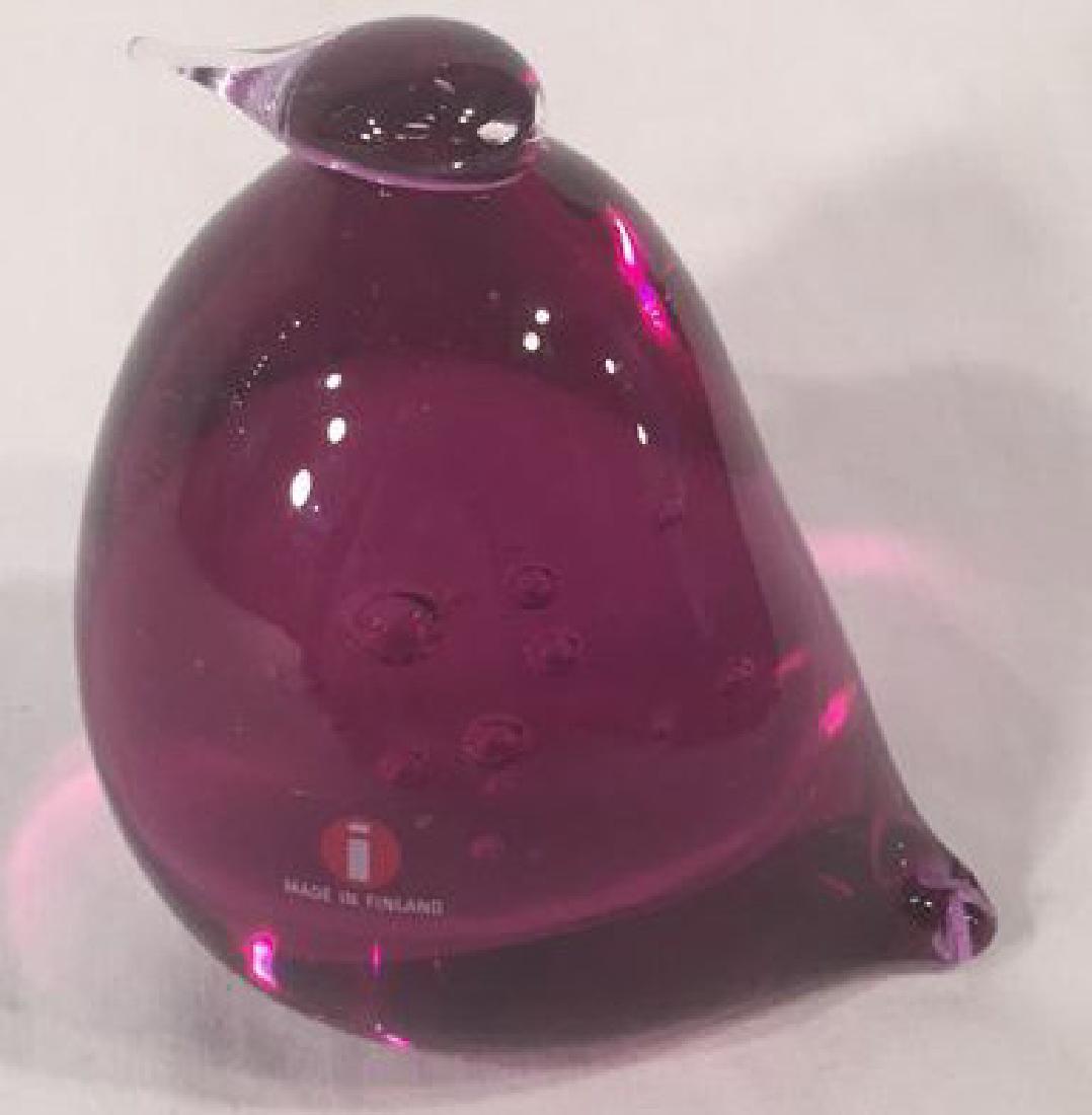 Nuutajarvi Notsjo Glass Figure - Penguin Hopper: Nuutajarvi Notsjo Glass Figure - Penguin Hopper, remains in excellent original condition, with original packaging, made in Finland sticker on wing, signed "O. Toikka Nuutajarvi IT" on bottom, measures