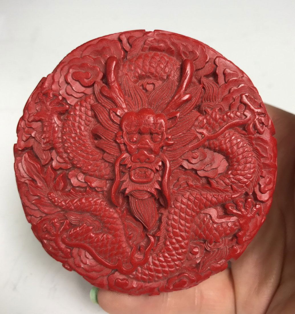 Chinese Small Cinnabar Box (1 of 4)