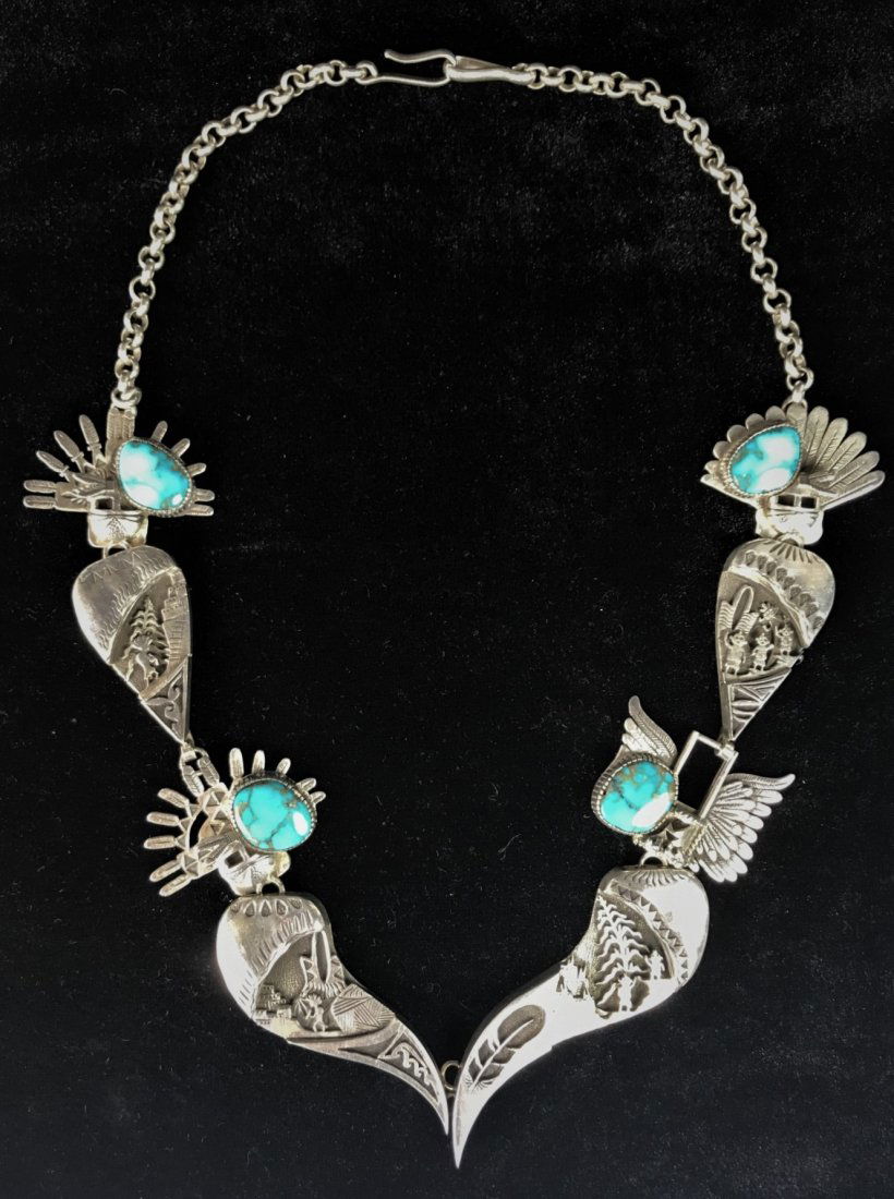 Sterling Silver Turquoise Necklace by Alvin Vandever (1 of 8)