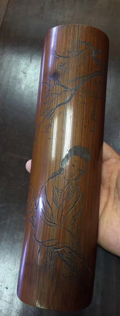 Chinese Carved Bamboo Inscribed  Wristrest (1 of 6)