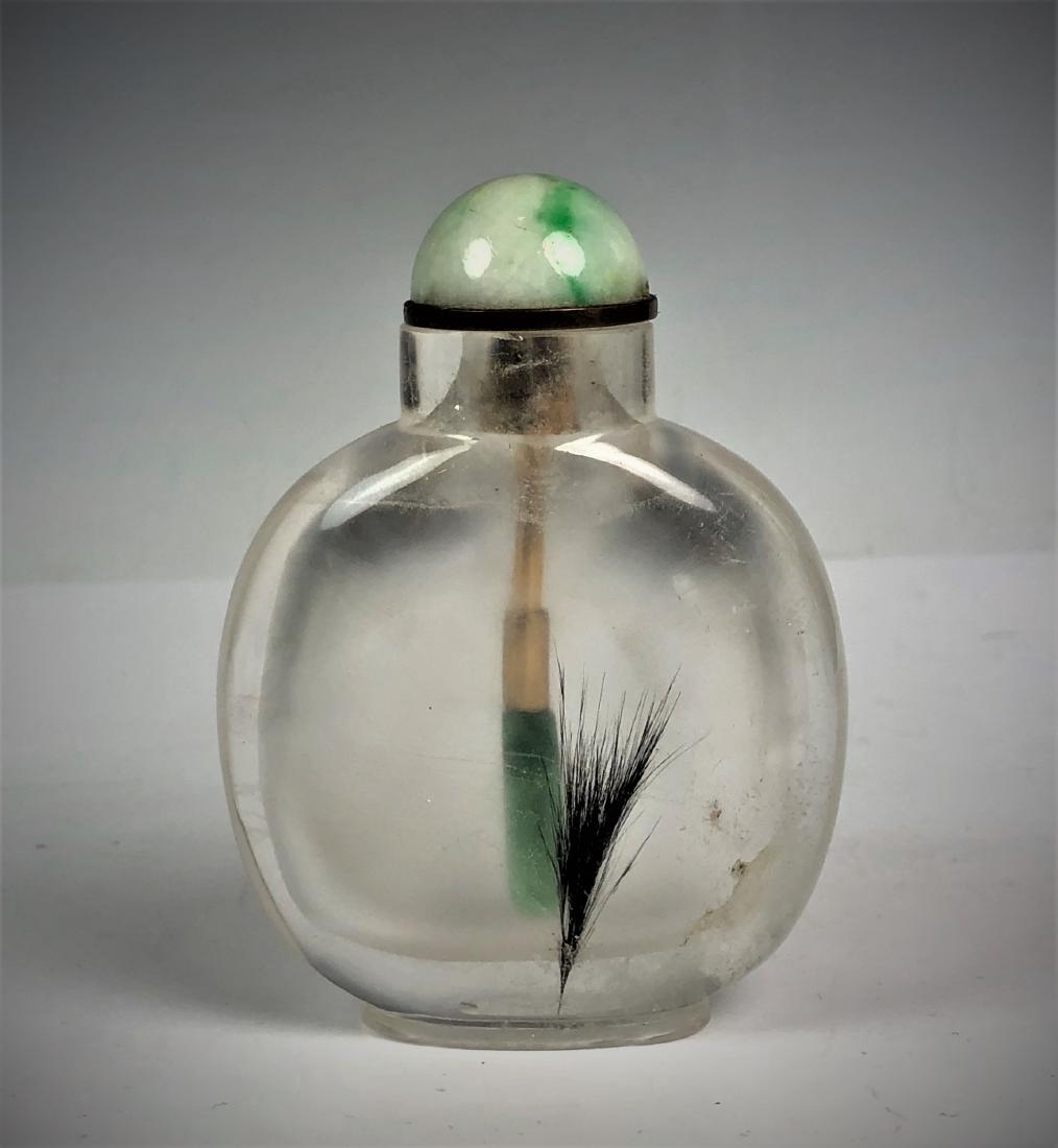 Crystal Snuff bottle with Jade Spoon (1 of 9)