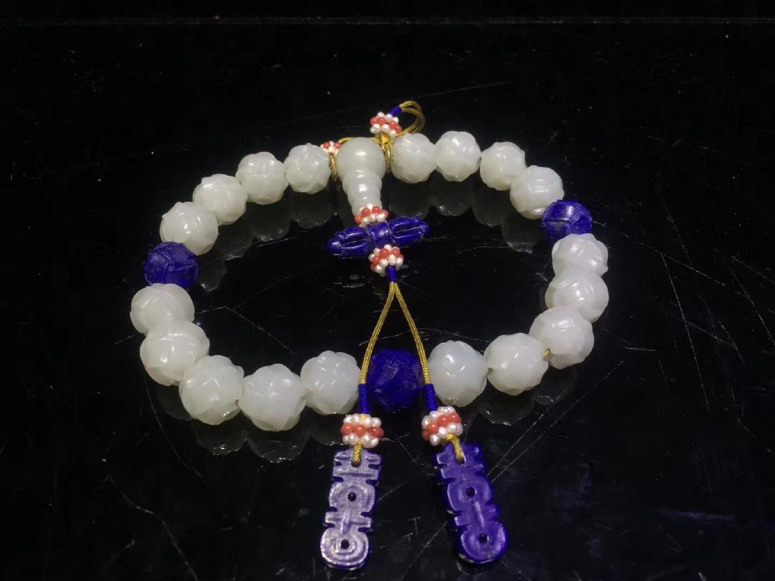 White Jade and Lapis Prayer Beads (1 of 7)