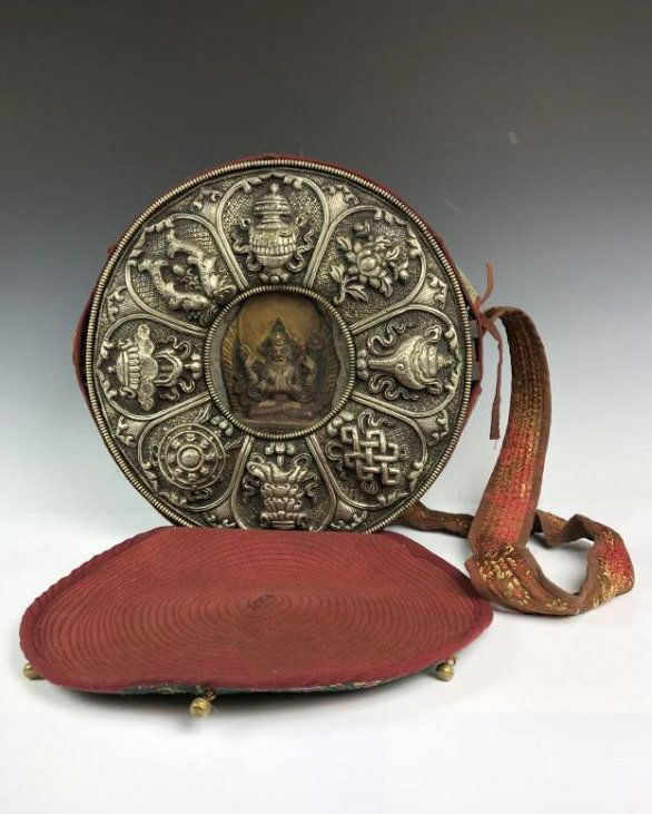 Large Tibetan Silver Buddha Box