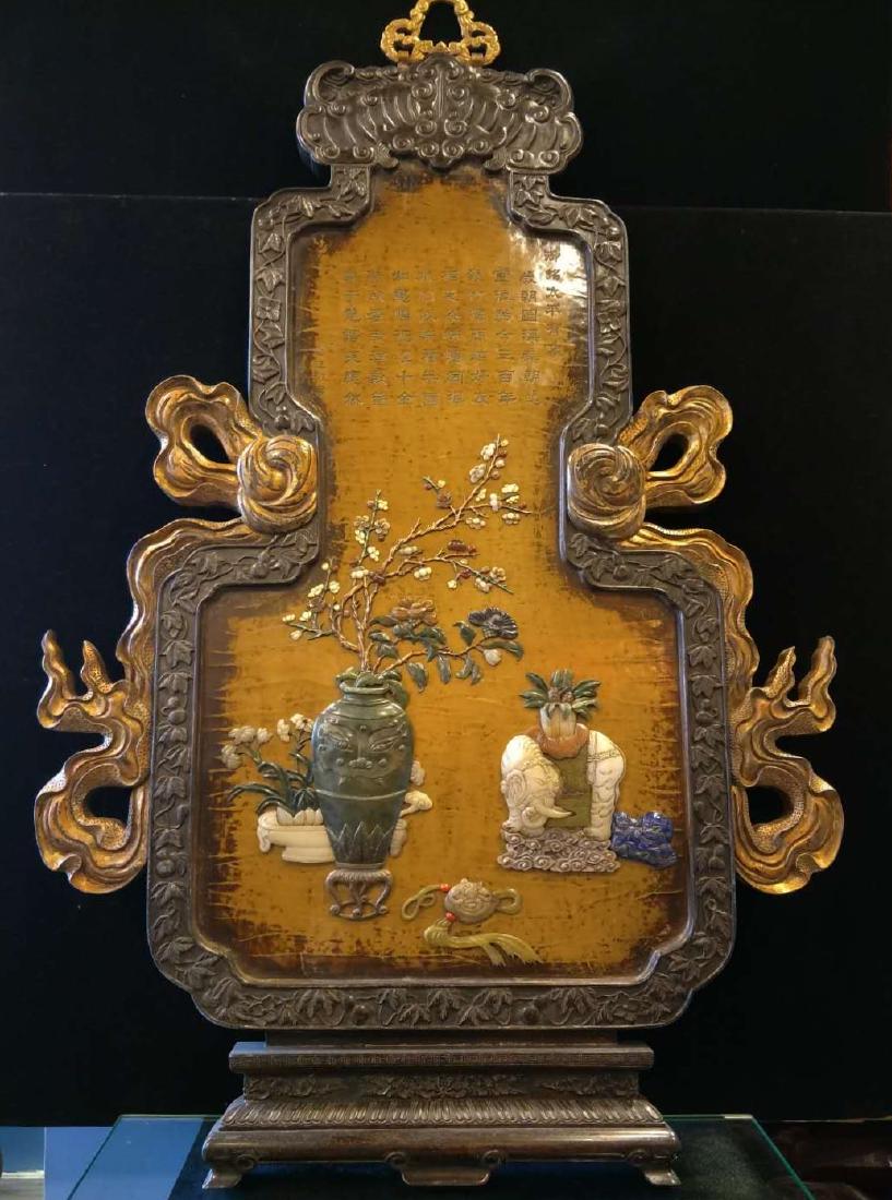 Hard wood frame with Stone Inlay Panel (1 of 10)