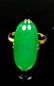 14k yellow gold and Green Jadeite Ring