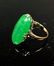 14k yellow gold and Green Jadeite Ring - 2