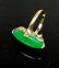 14k yellow gold and Green Jadeite Ring - 5