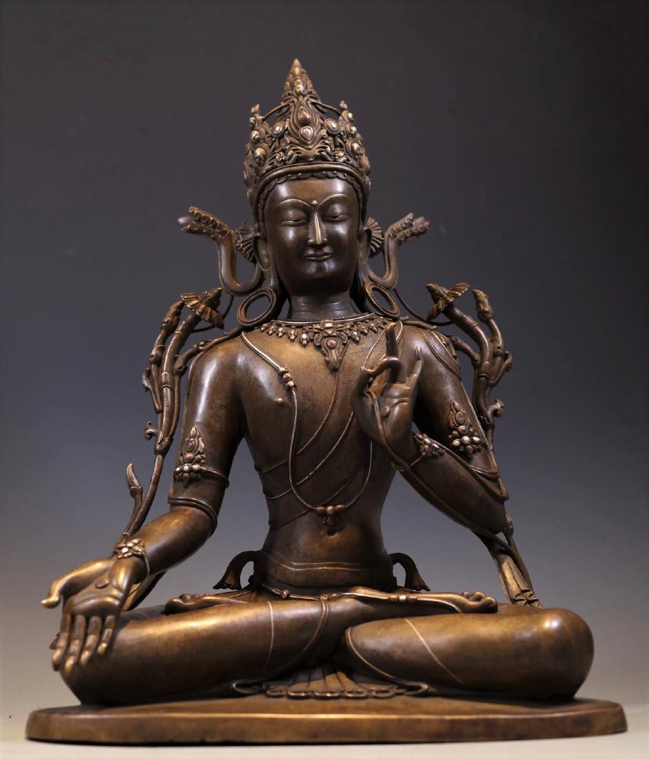 A Large Silver-inlaid Bronze Figure of Tara (1 of 10)