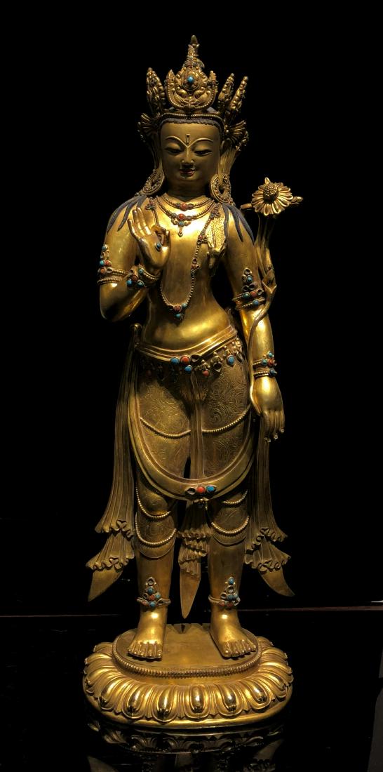 Large Gilt Bronze Figure of Padmapani (1 of 13)