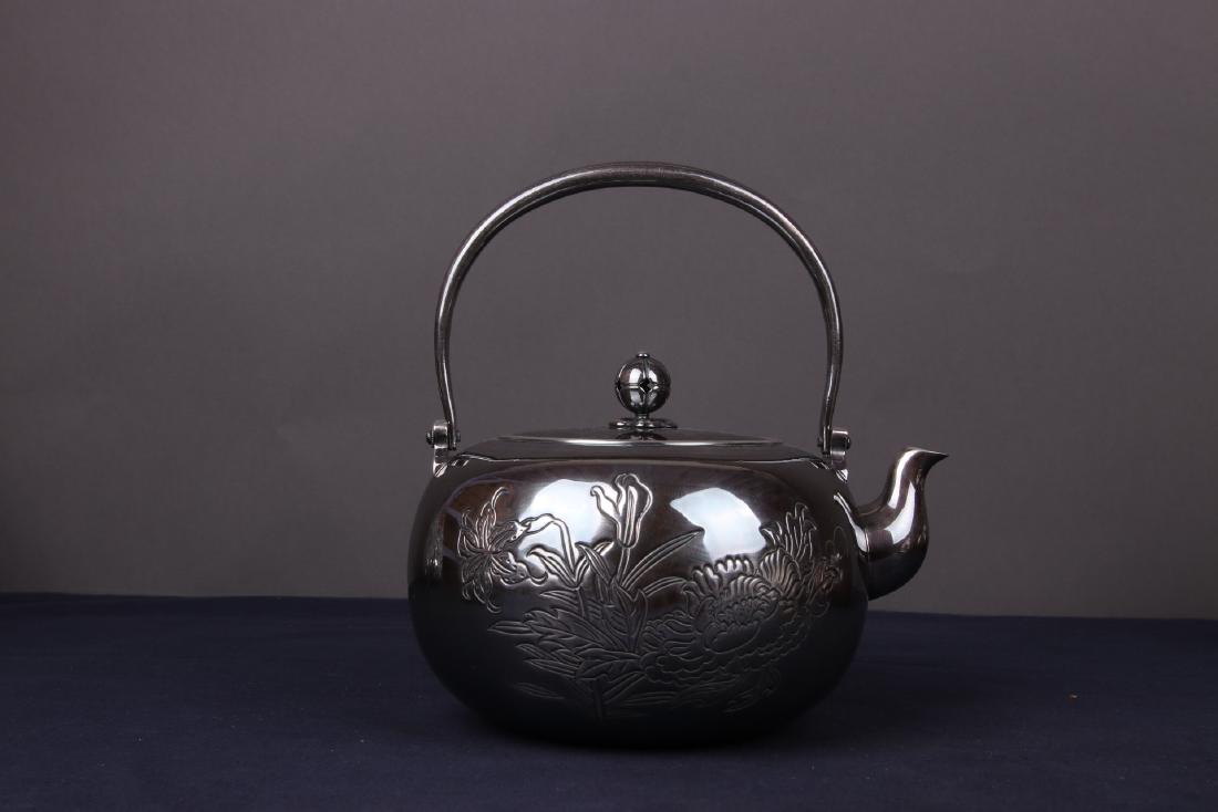 Japanese Silver Tea Pot with Mark (1 of 9)