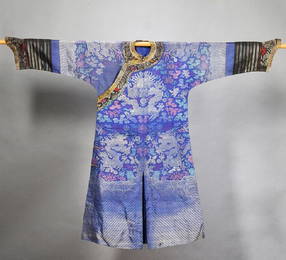 Chinese Embroidered Silk Dragon Robe