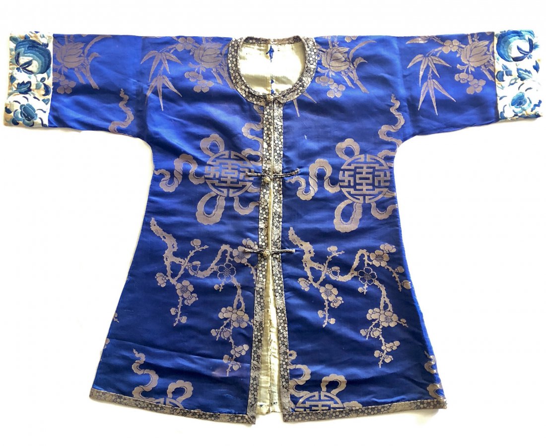 Child's Blue Silk Brocade Robe (1 of 8)