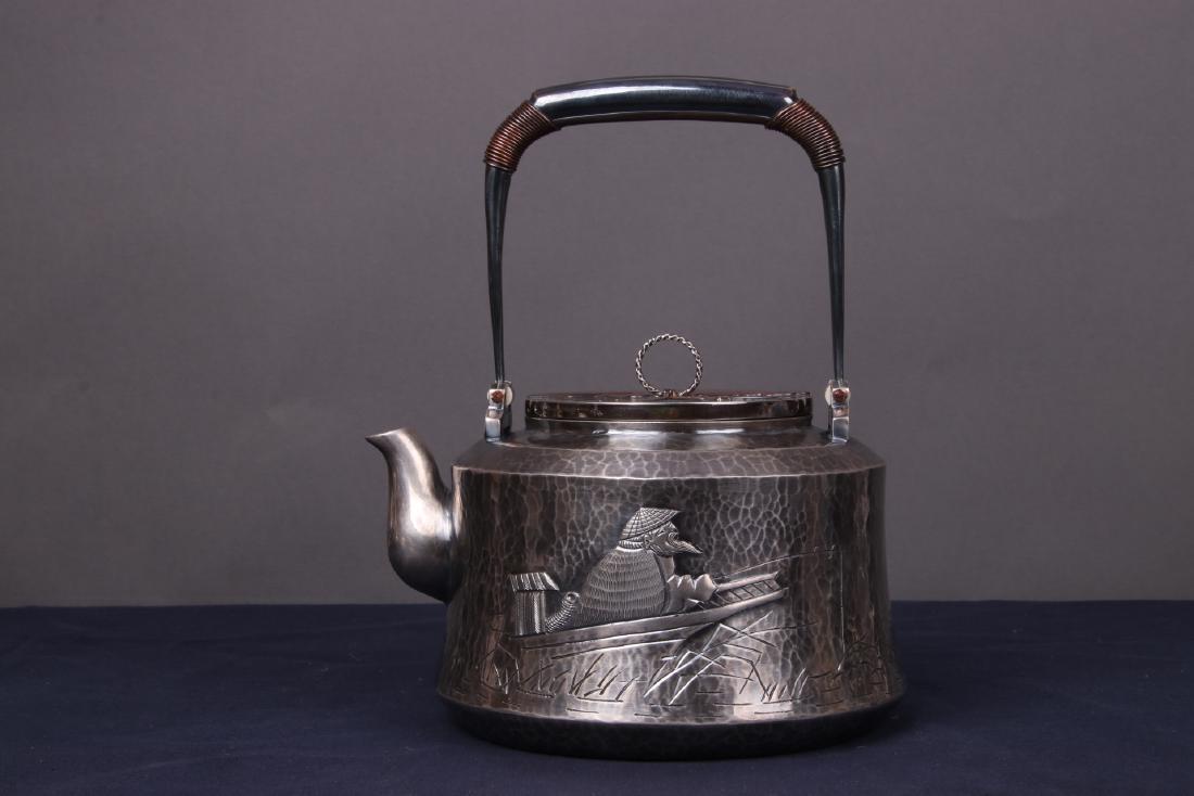 Japanese Silver Tea Pot with Mark (1 of 8)
