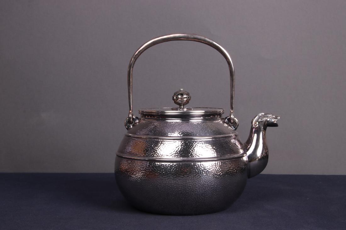 JAPANESE SILVER TEA POT WITH MARK (1 of 9)