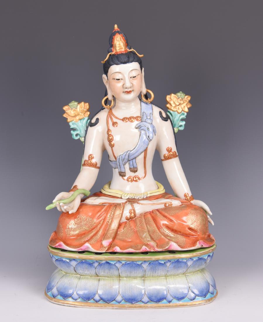 PAINTED PORCELAIN FIGURE OF TARA (1 of 14)