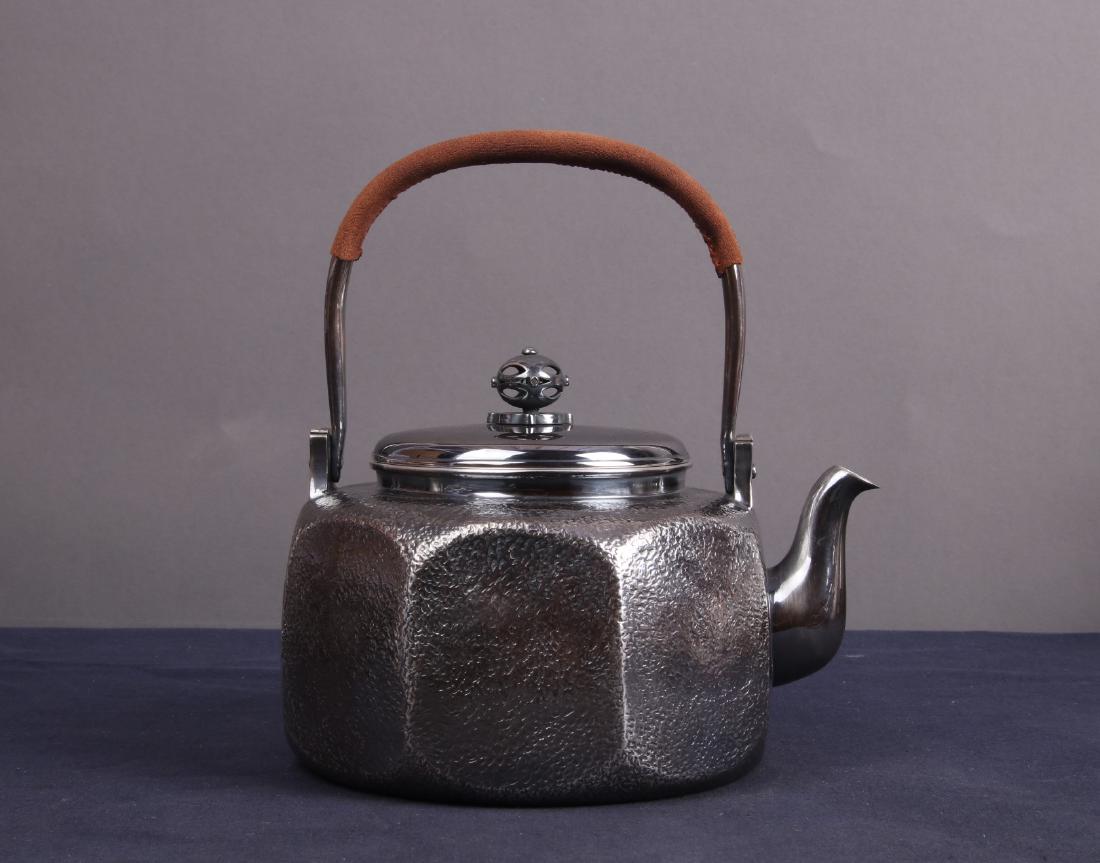 JAPANESE SILVER TEA POT WITH MARK (1 of 9)