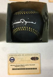 Mariano Rivera Autographed Black Leather Baseball