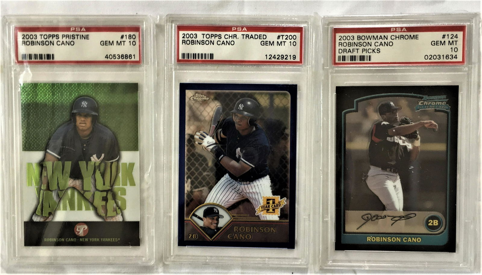 Set of Three 2003 Topps Robinson Cano GEM MT 10 (1 of 1)