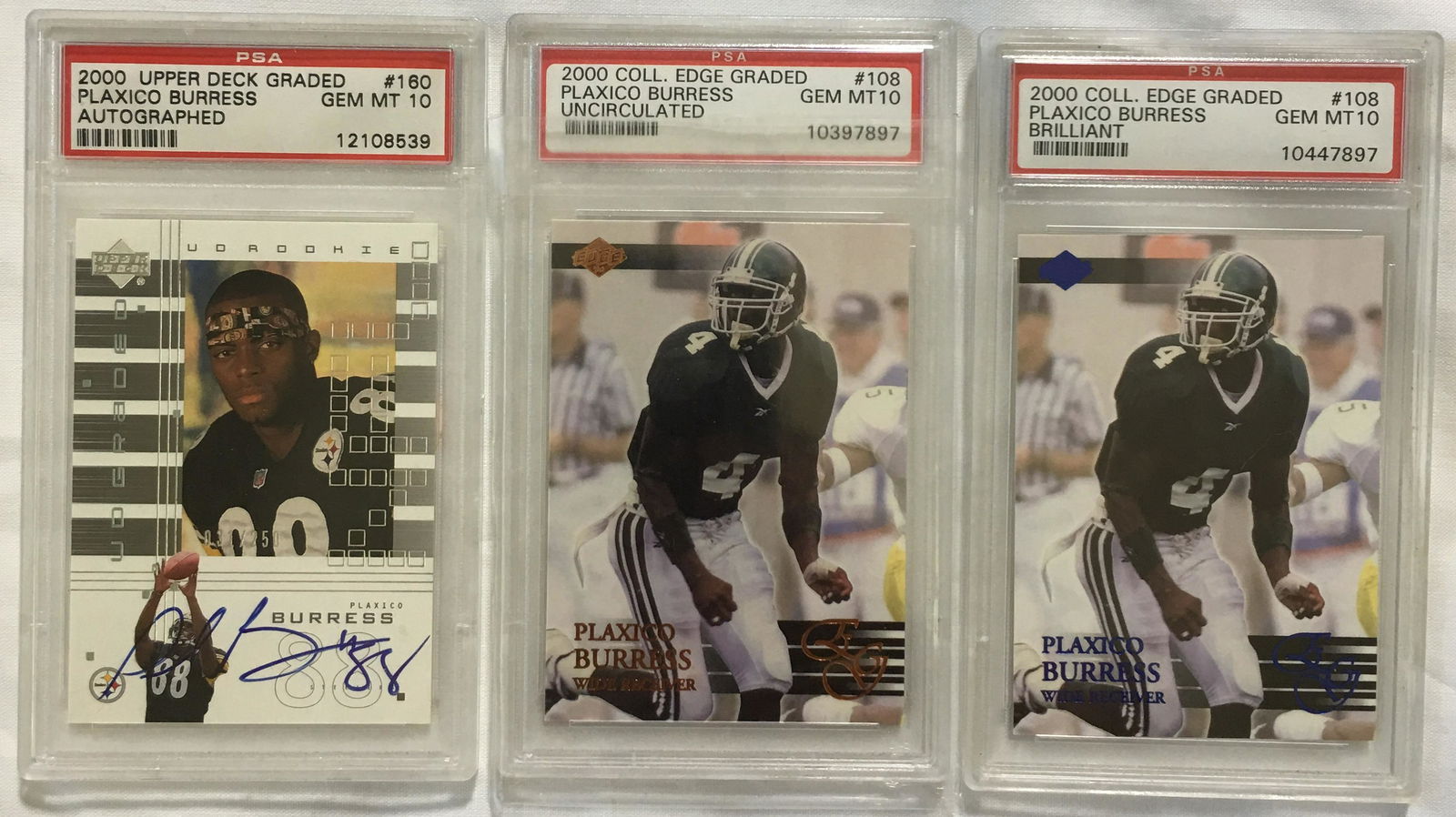 Set of Three 2000 PSA GEM MT 10 Plaxico Burress (1 of 1)
