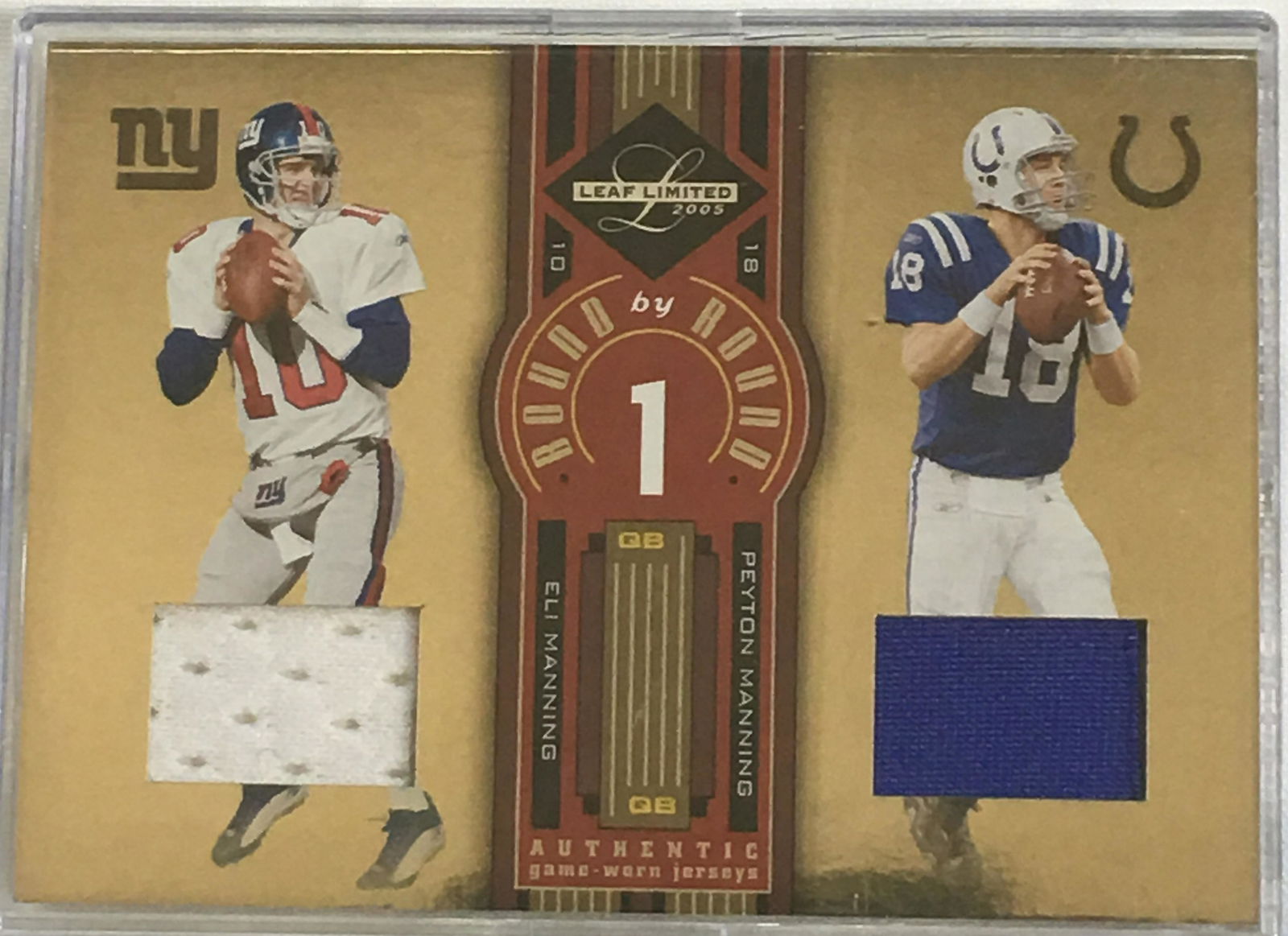 2004 Donruss Eli & Peyton Manning Worn Jersey Card (1 of 1)