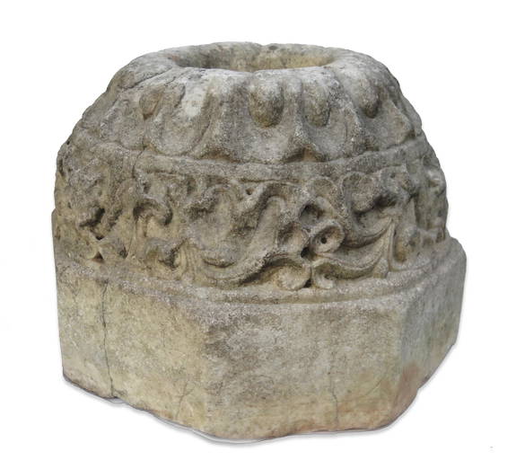 Tang Dyn. Carved Marble Statue Base