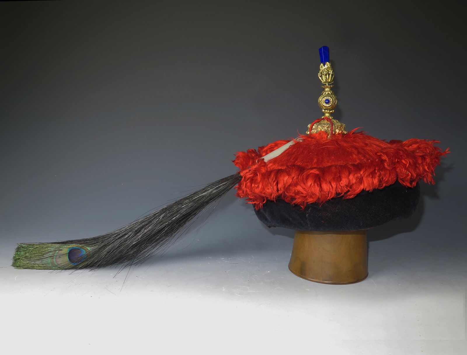 A RARE MANDARIN COURT 'CHAOGUAN' HAT, CIRCA 1880 With B (1 of 9)