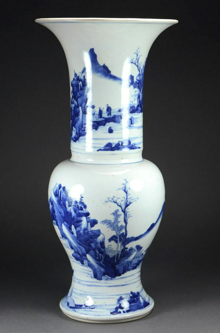 17/18th C. Blue and White Porcelain Yen Yen Vase (1 of 5)