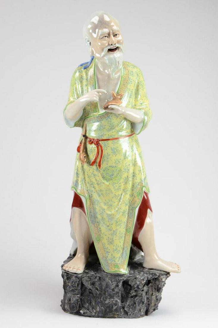 Large Famille Rose Porcelain Figure of an Immortal (1 of 5)