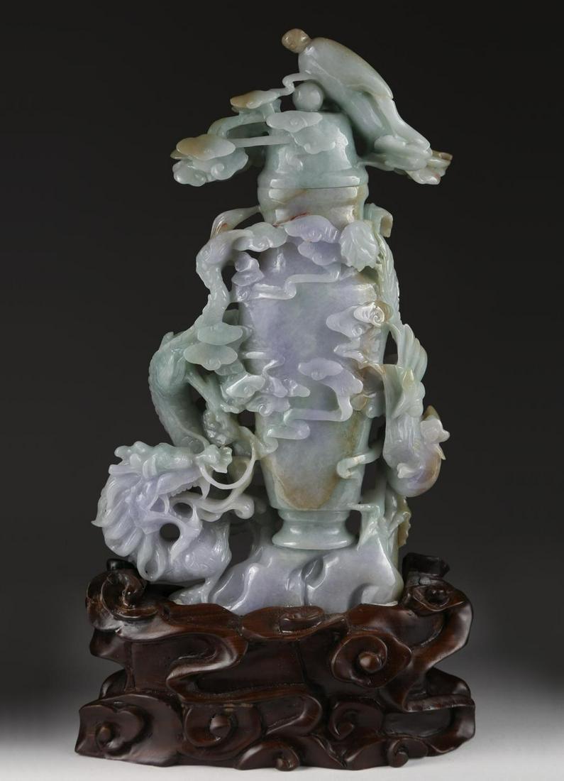 Chinese Jadeite Vase With Phoenix and Dragon (1 of 10)
