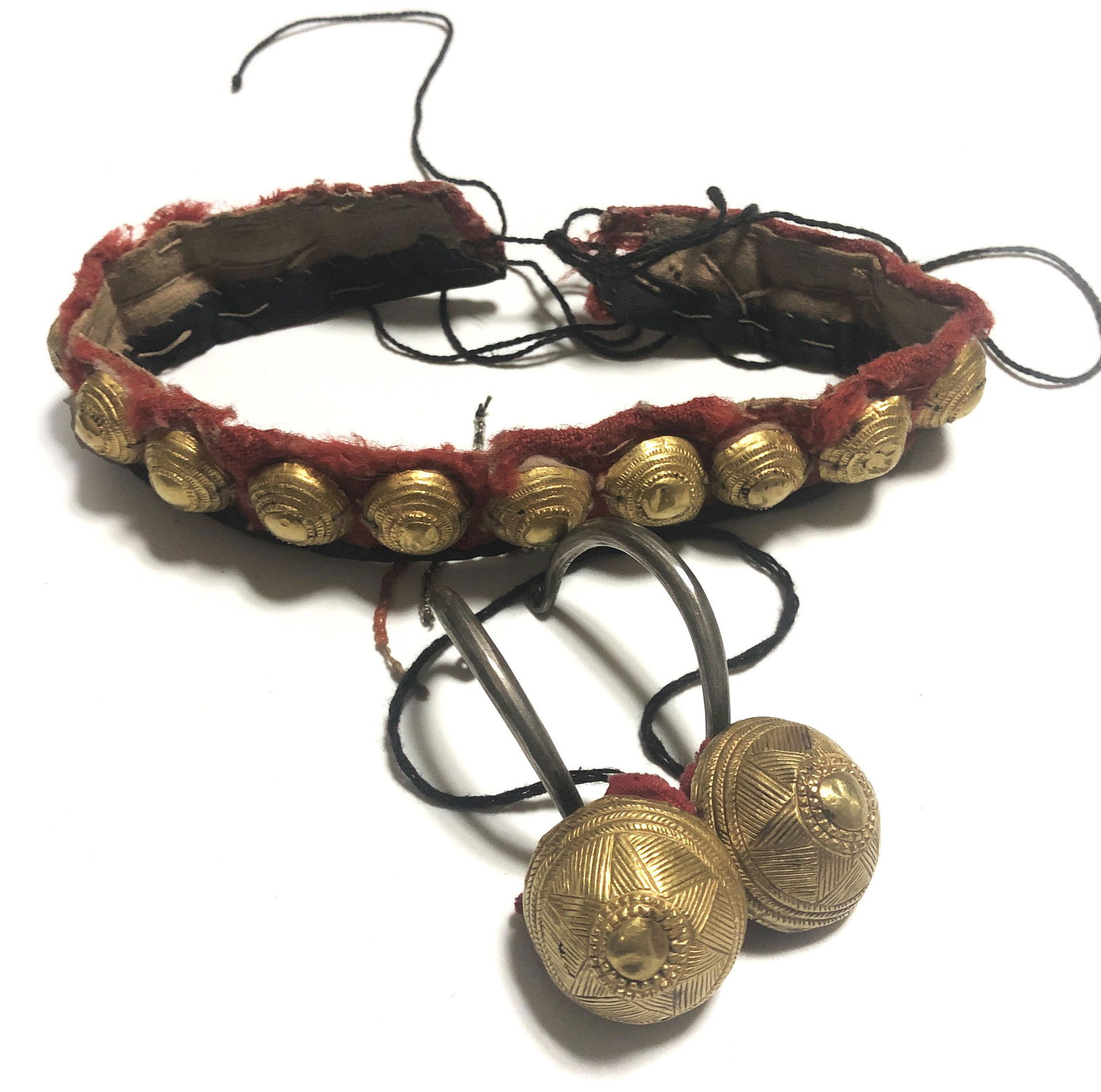 Tibetan Antique Gold Necklace and Earrings (1 of 7)