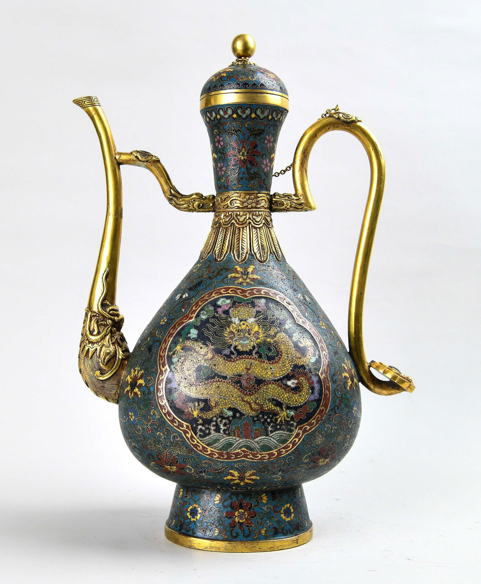 Cloisonne Enamel Dragon Ewer With Mark (1 of 14)