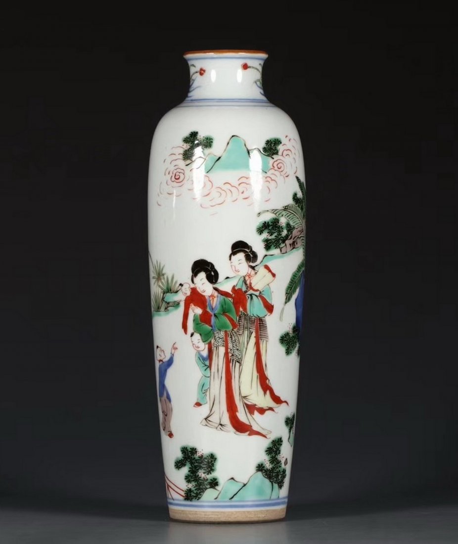 Chinese Wucai 'Figural' Porcelain Vase (1 of 9)